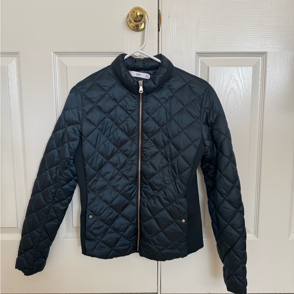 Mango Dark Quilted Jacket